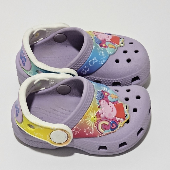 Peppa Pig Crocs Purple Baby Toddler Girl Size 4 Unisex-Child Classic PeppaPig - Picture 3 of 9